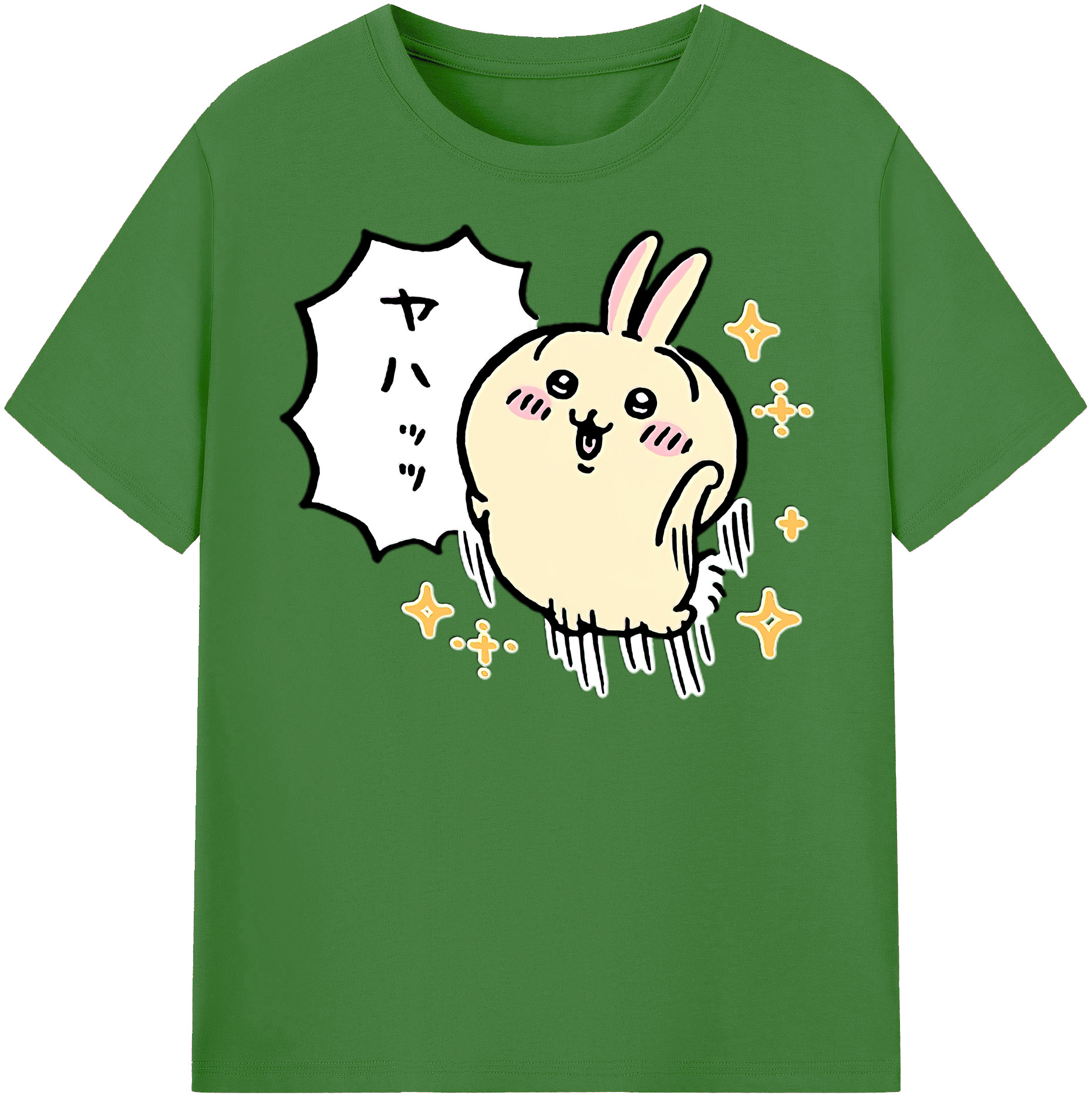 （画像用） ちいかわ うさぎ Chii-kawa usagi レディースカジュアルプリントTシャツ（綿100％）
